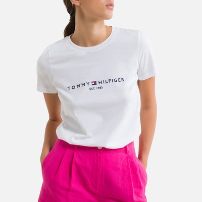 Cotton Crew Neck T-Shirt with Short Sleeves TOMMY HILFIGER