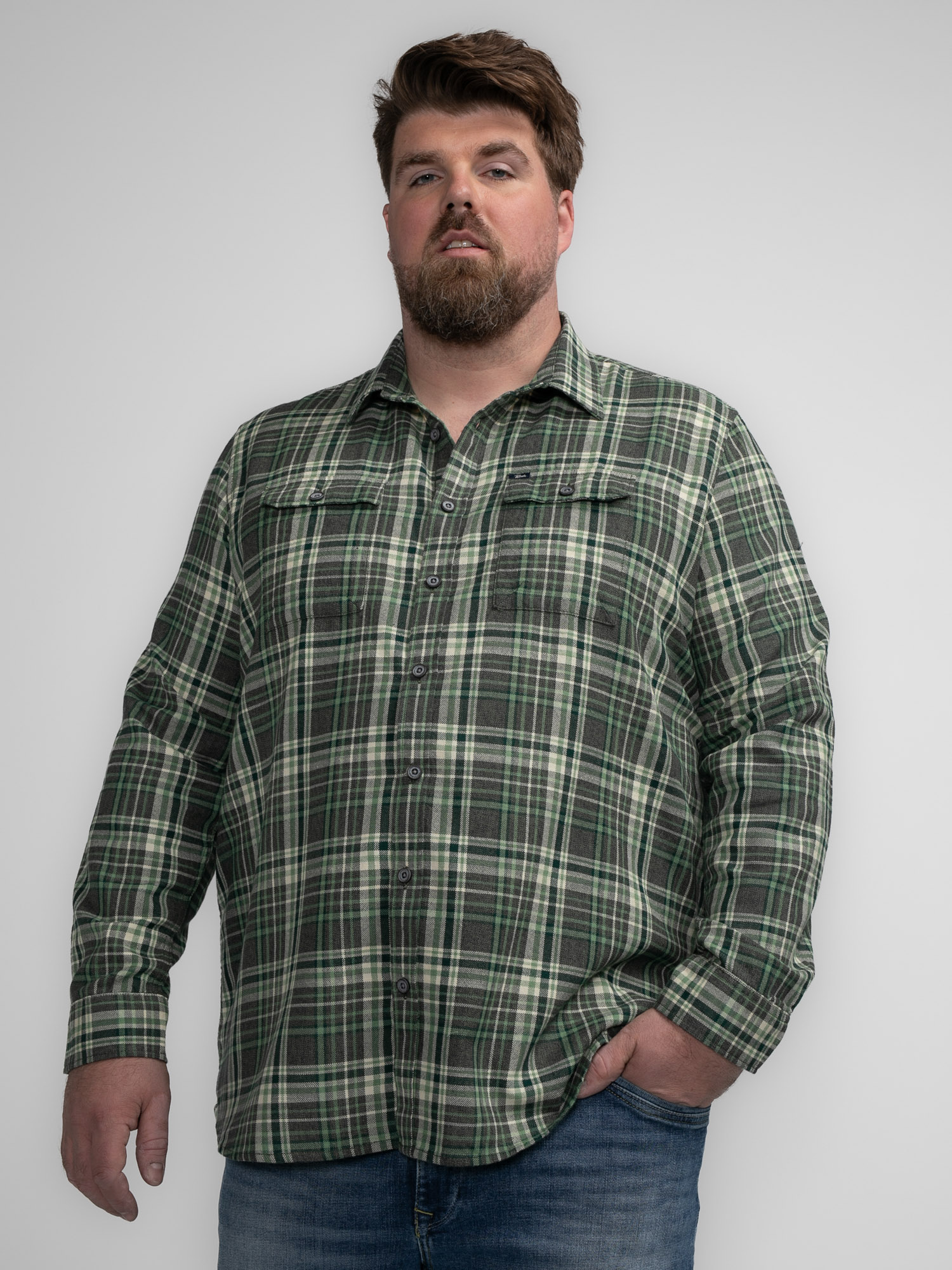 Chemise à carreaux plus size bristol, PETROL INDUSTRIES