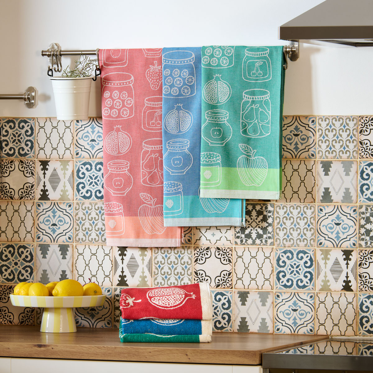 Lot de 3 torchons Confiture - Coton jacquard, TRADITION DES VOSGES