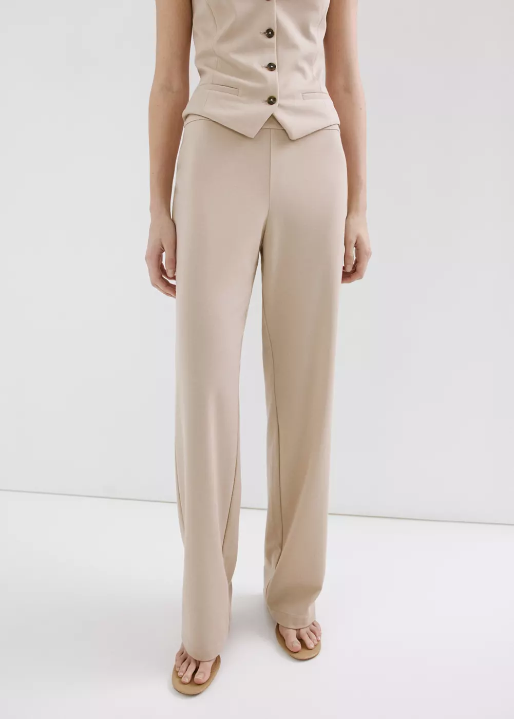Pantalon droit taille normale, MANGO