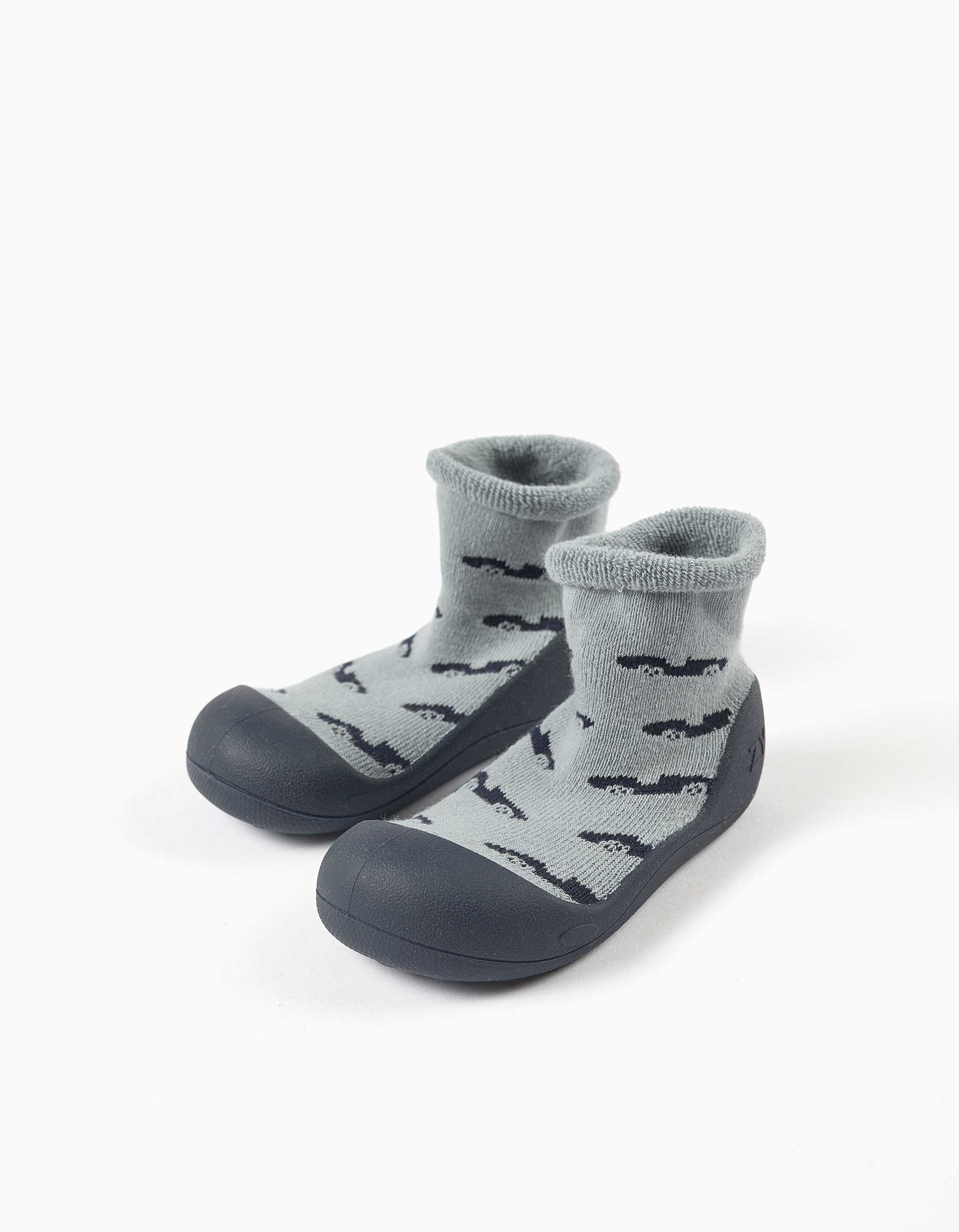 Chaussettes-chaussons avec motif voiture et semelle antidérapante, ZIPPY