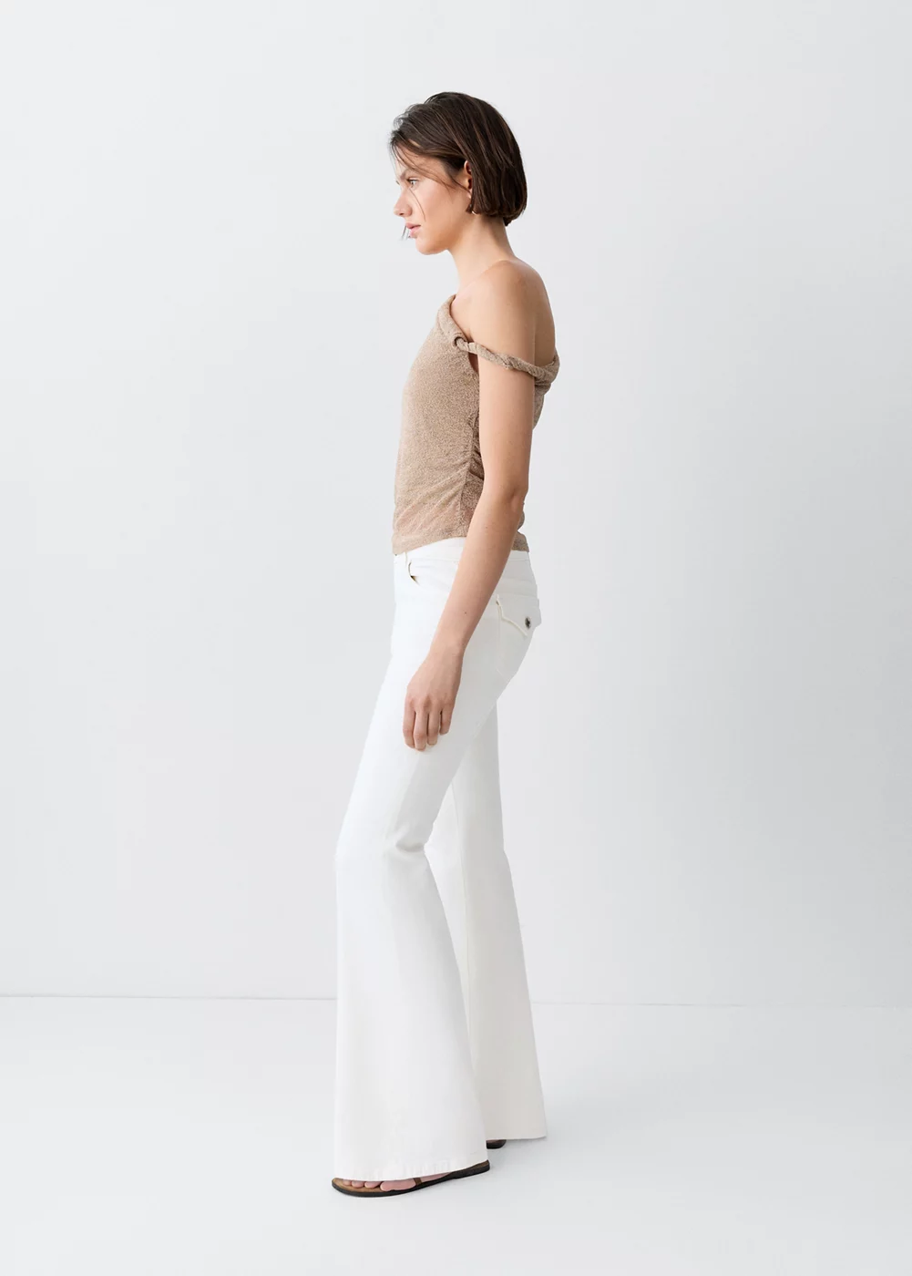 Jean flare regular waist, MANGO TEEN
