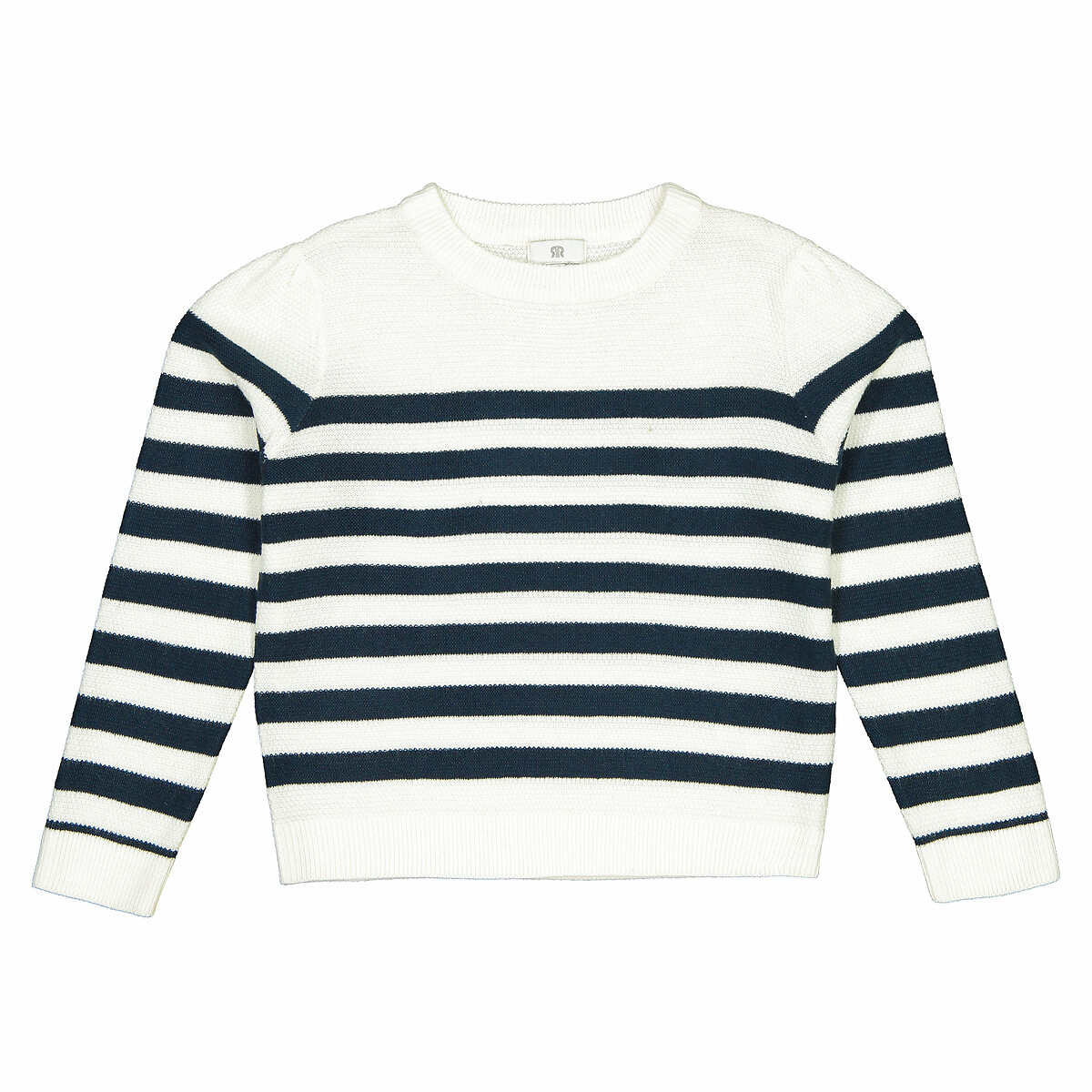 Striped chunky knit jumper with crew 