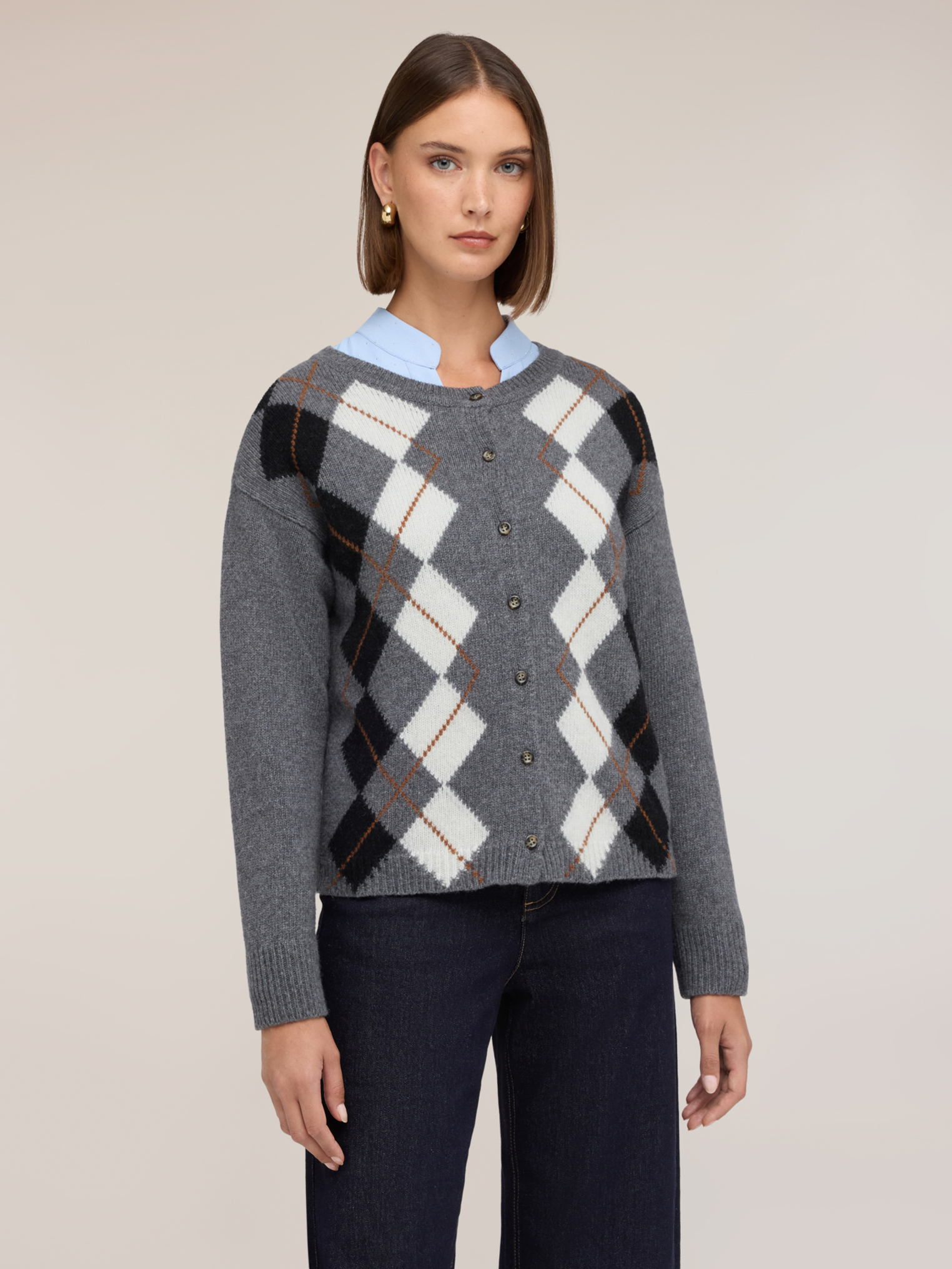 Cardigan à motif argyle, MOTIVI