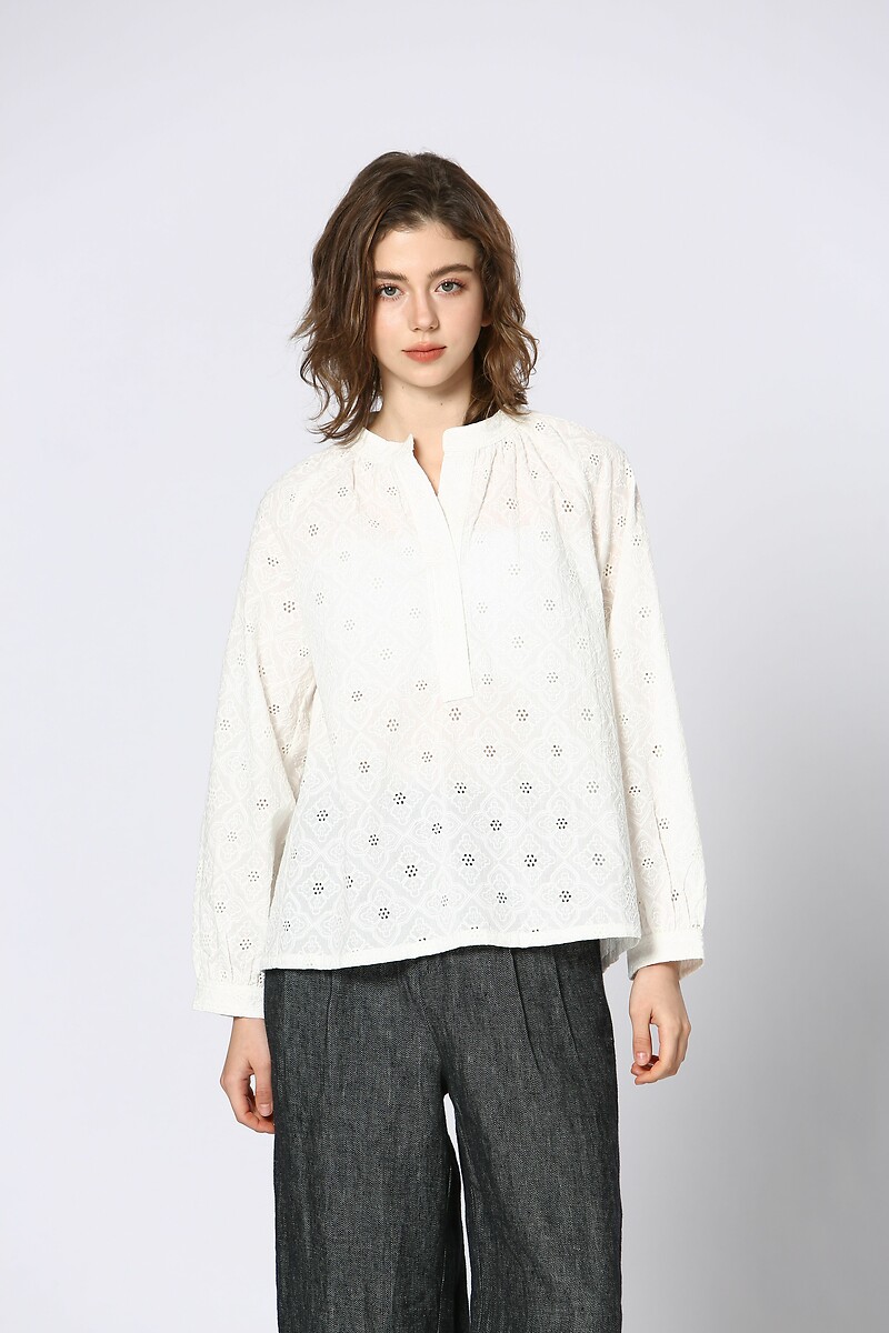 Embroidered Blouse, SEE U SOON