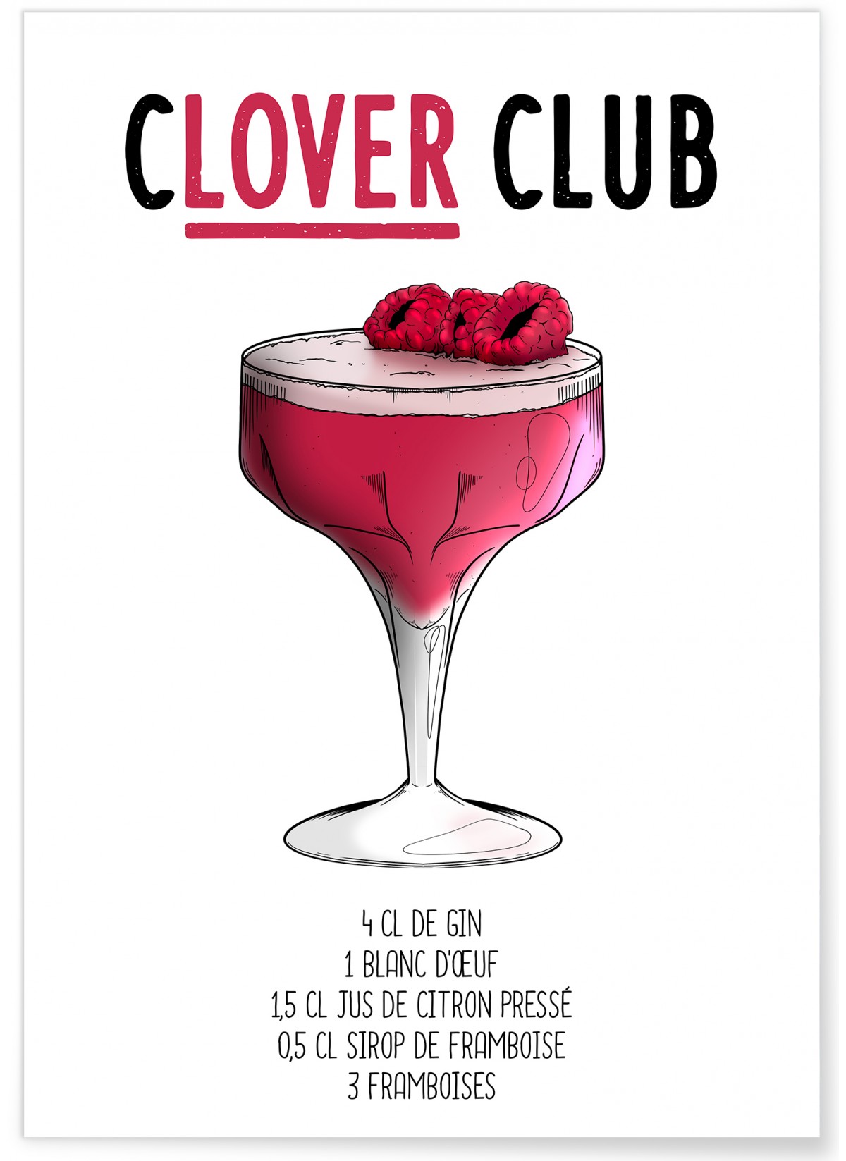Affiche Cocktail Clover Club, L'AFFICHERIE