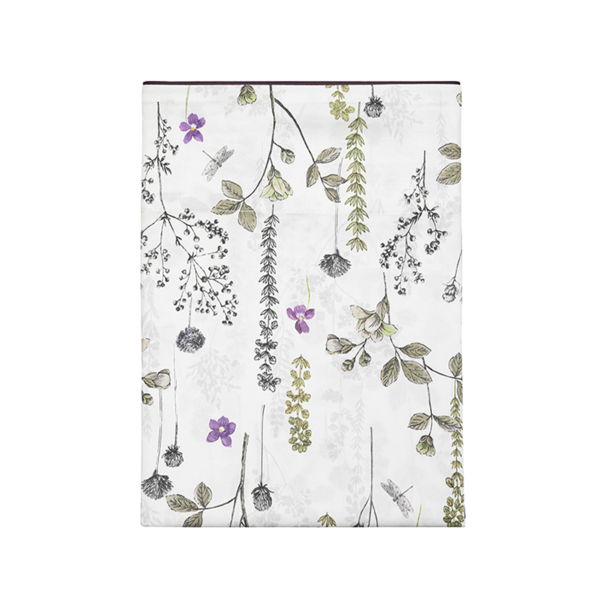 Drap plat imprimé en satin de coton bio, BUCOLIQUE, ALEXANDRE TURPAULT