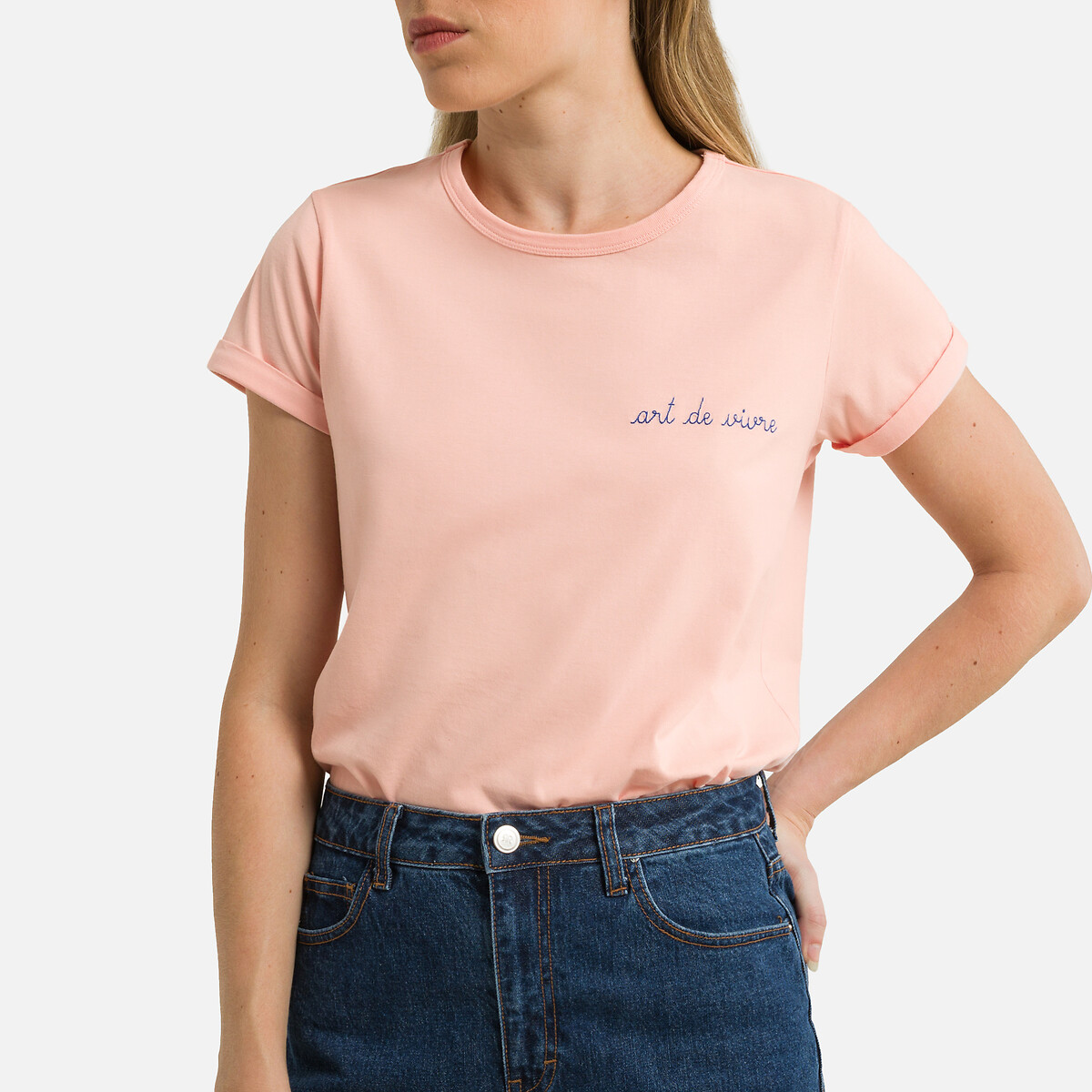 Poitou Cotton T-Shirt with Crew Neck and Short Sleeves