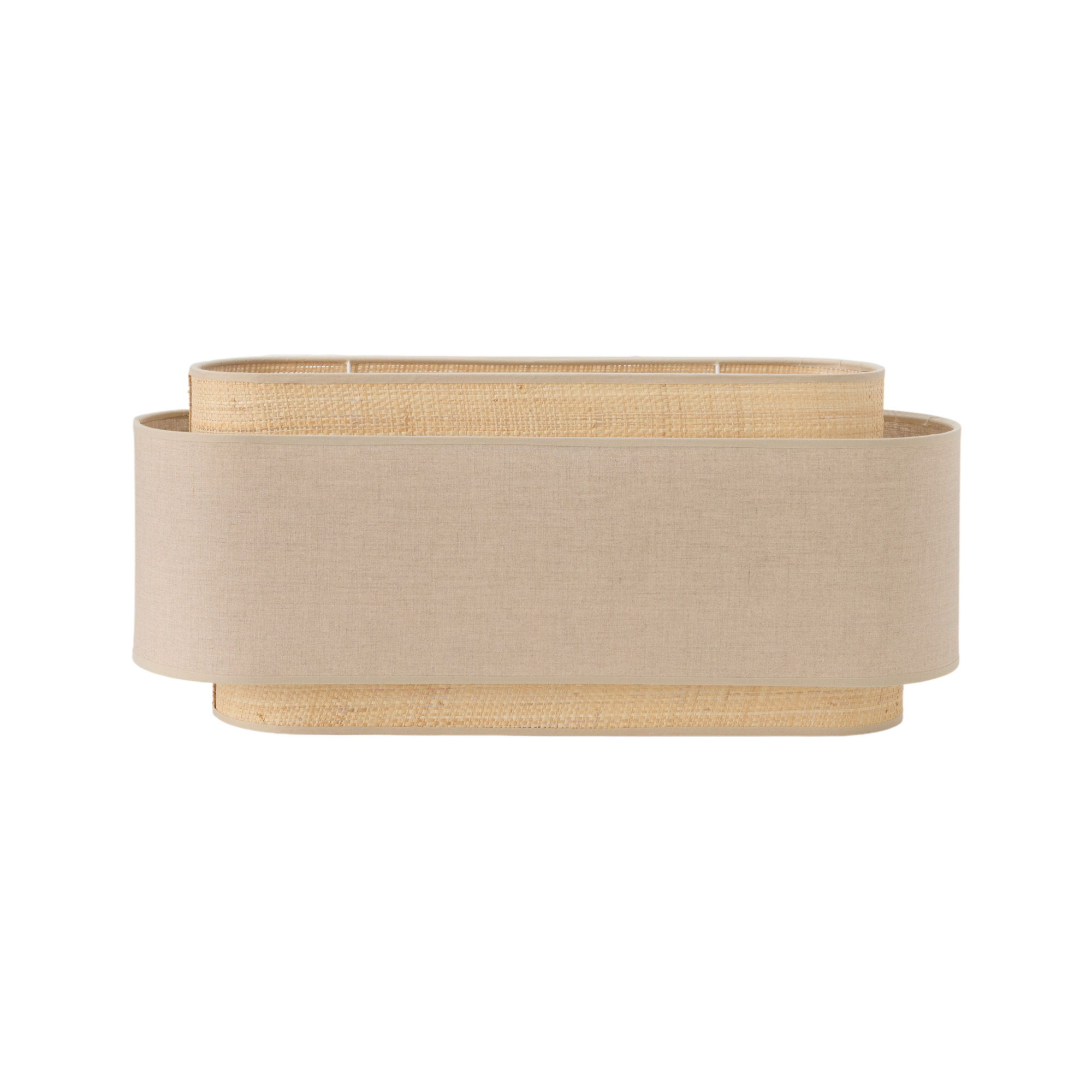 Abat-jour pour suspension naturelle double ovale rabanne et lin beige - RIHANNA, CAMIF