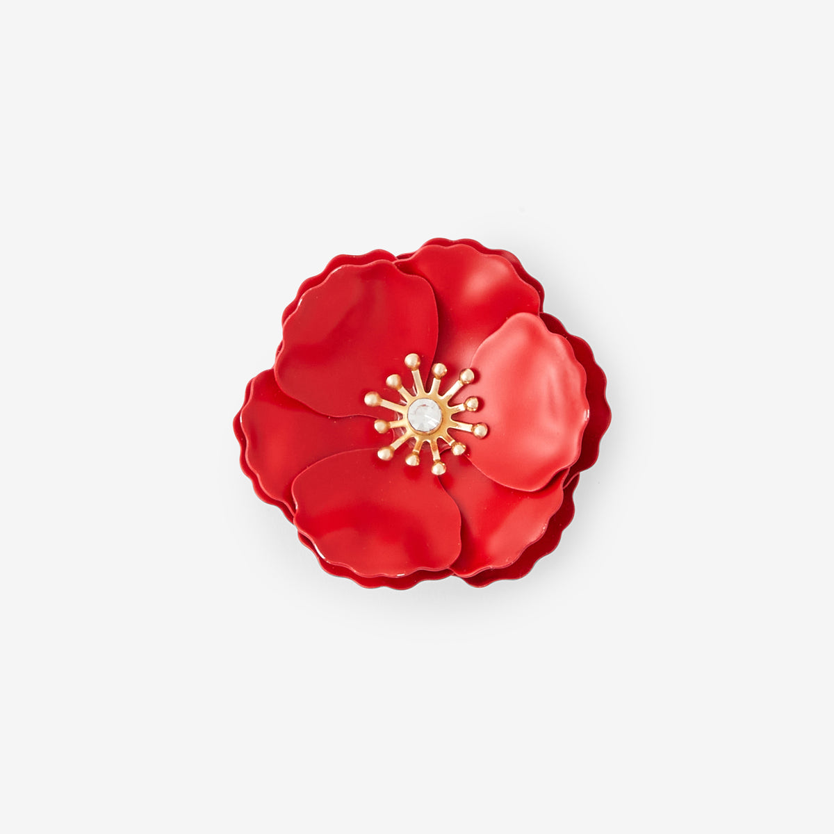 Broche fleur rouge, BALABOOSTE