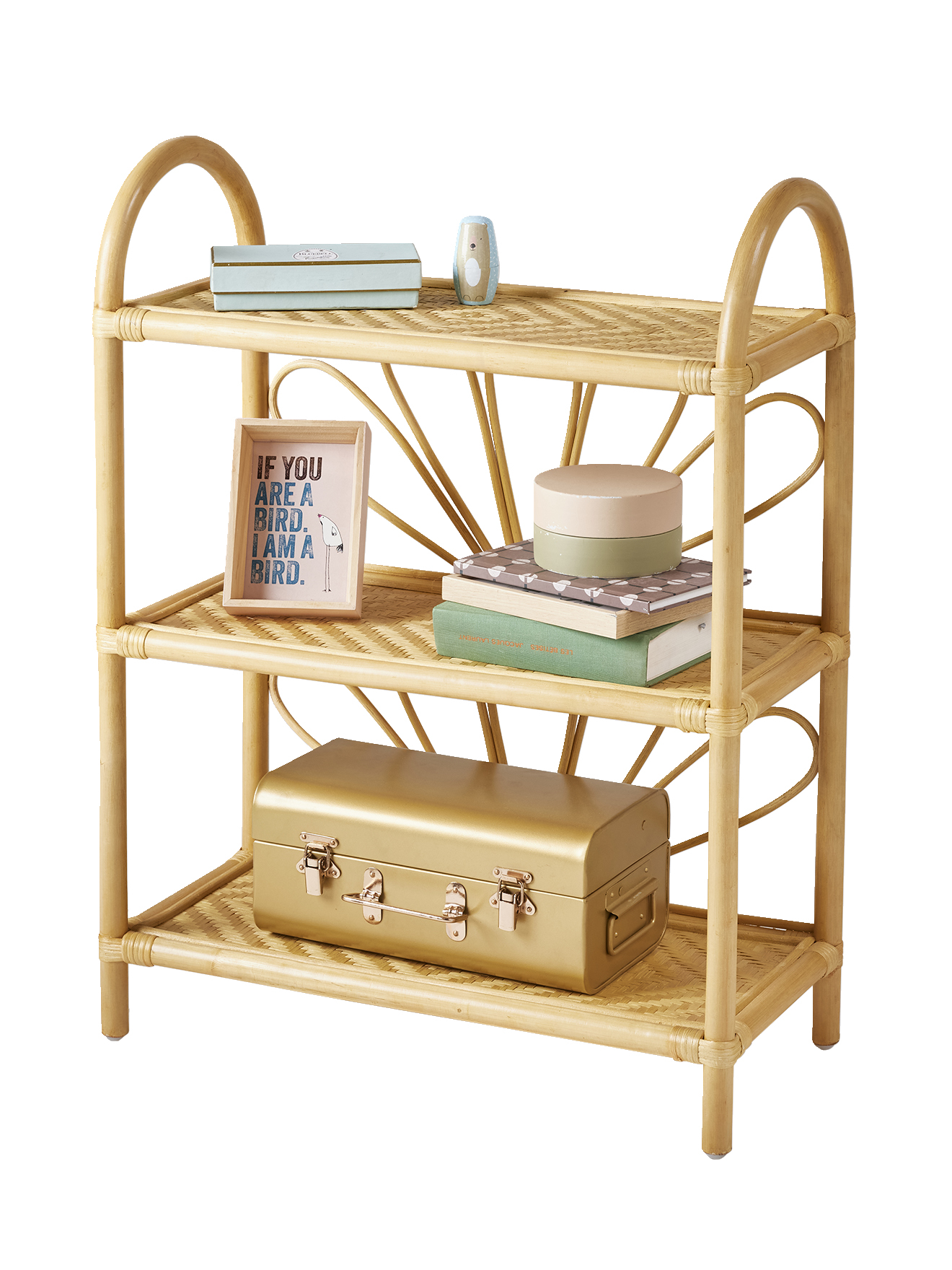 Etagère bibliothèque rotin 3 niveaux Fleur, VERTBAUDET