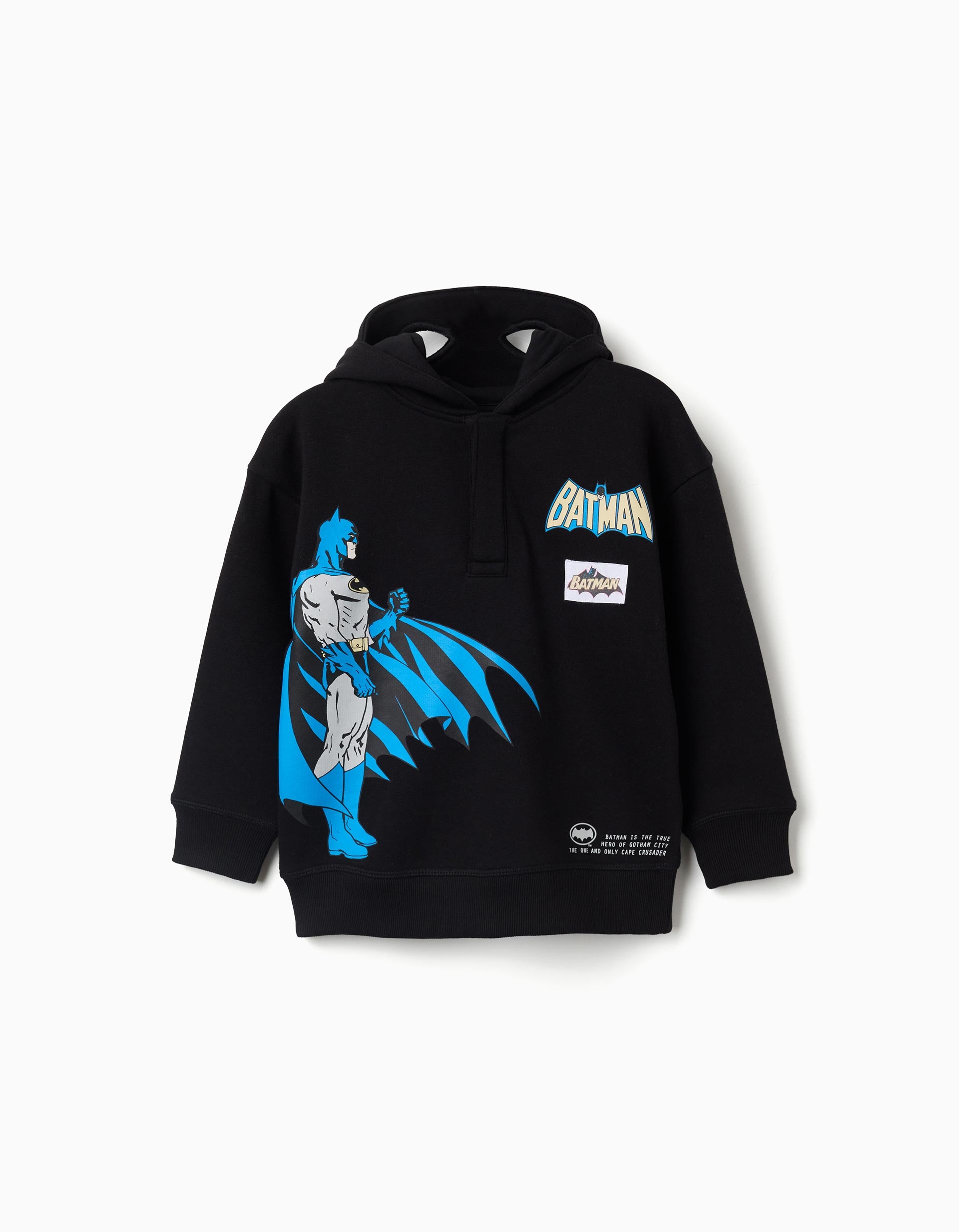 Sweat en coton peigné à capuche avec imprimé Batman, ZIPPY