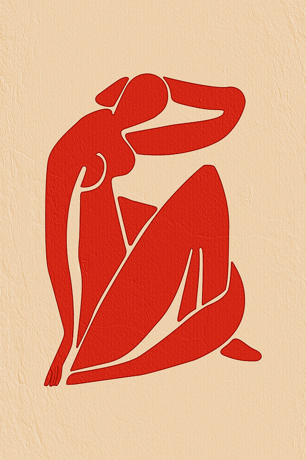 Tableau organique femme rouge, HEXOA