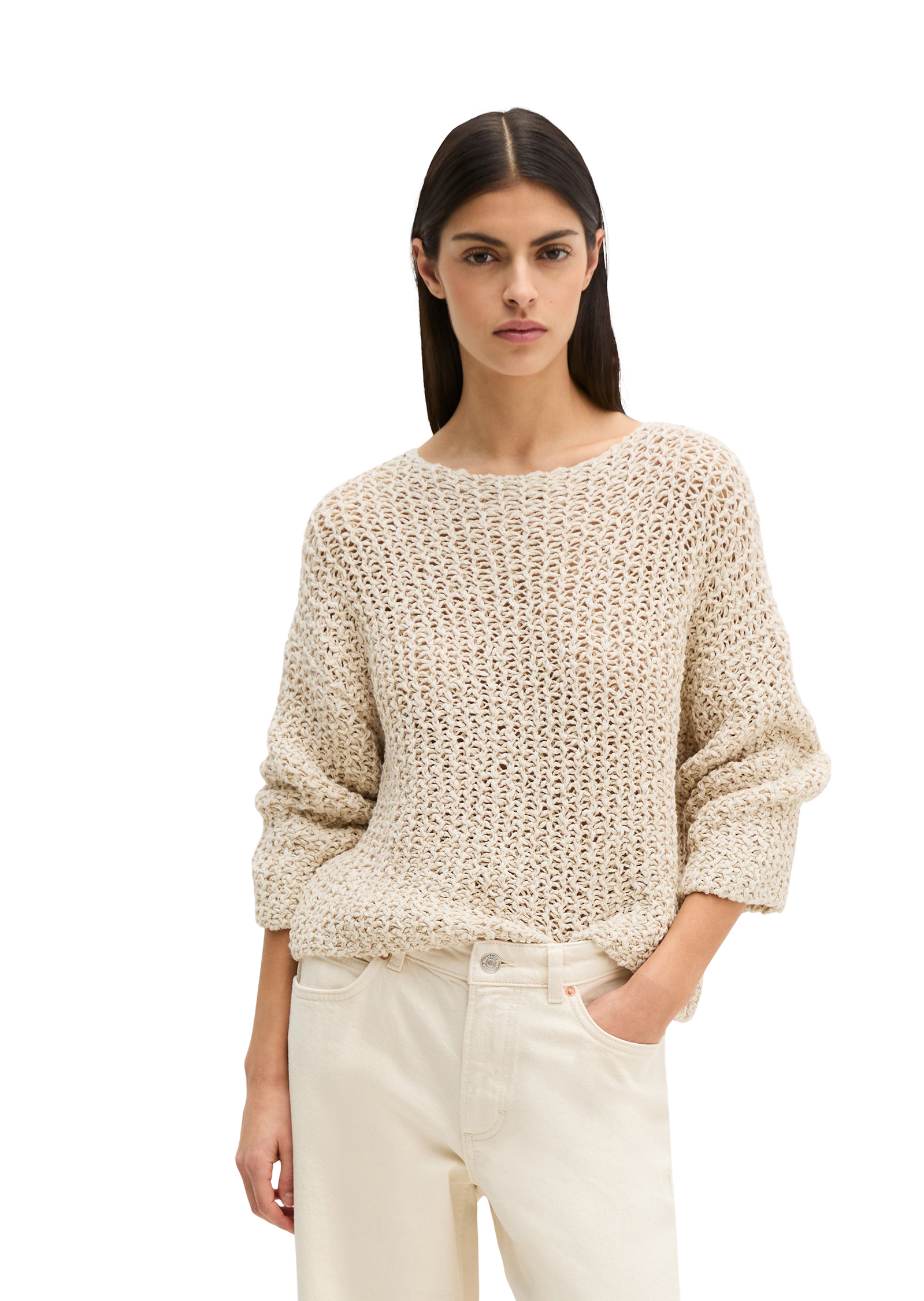 Pull loose cropped en coton organique mélangé Club, MARC O'POLO
