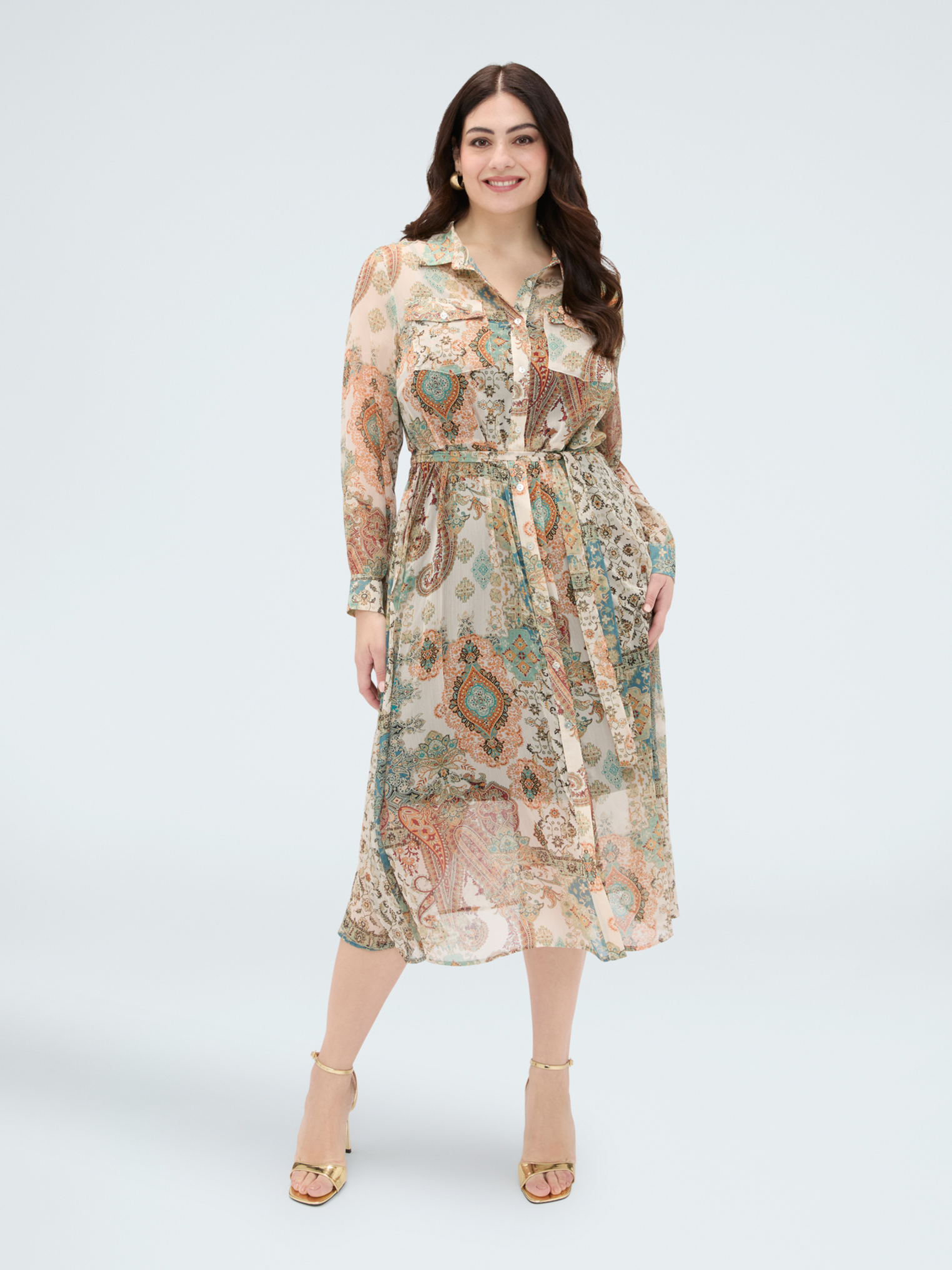 Robe chemisier imprimé paisley, FIORELLA RUBINO