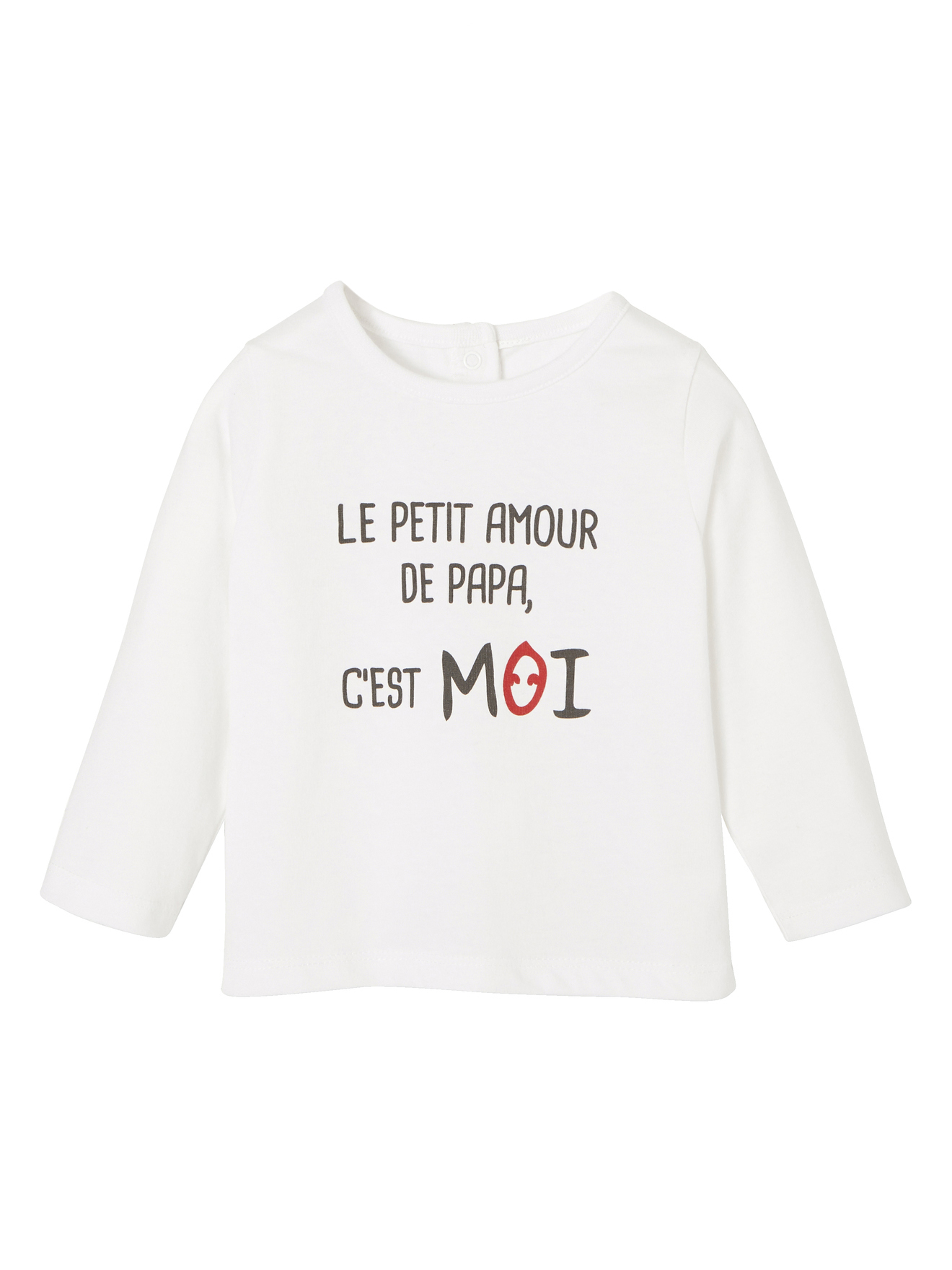 T-shirt à message bébé manches longues, VERTBAUDET