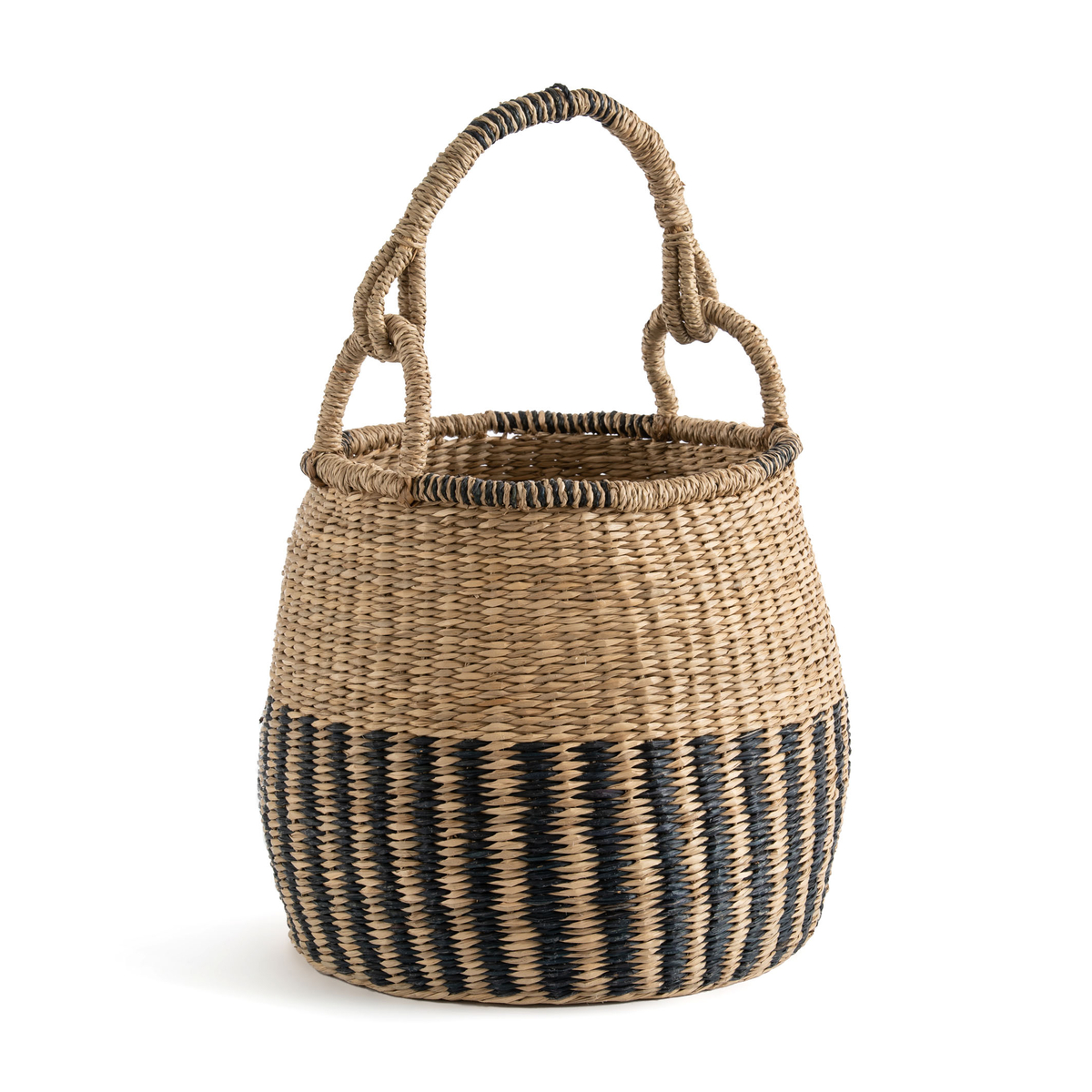 Zac Round Bell Basket in Woven Seagrass