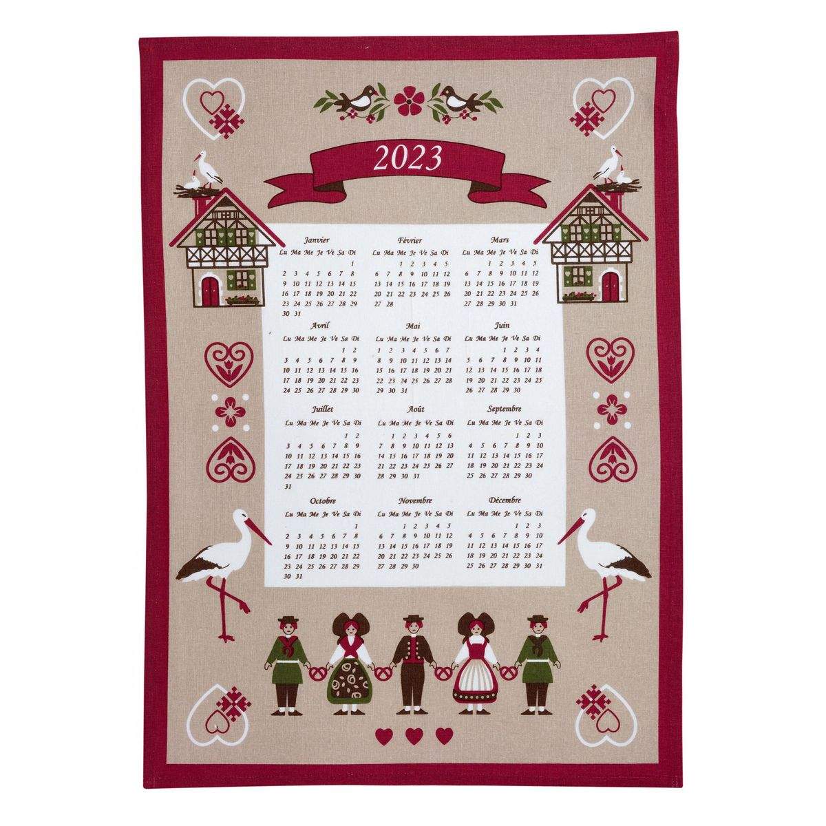 Torchon calendrier 2023 hisla beige Winkler | La Redoute
