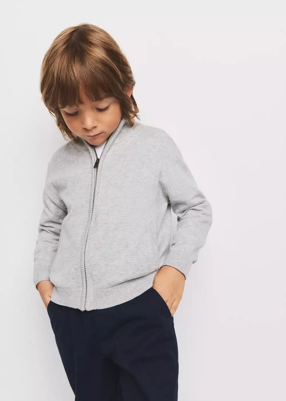 Cardigan 100 % coton zip, MANGO BABY