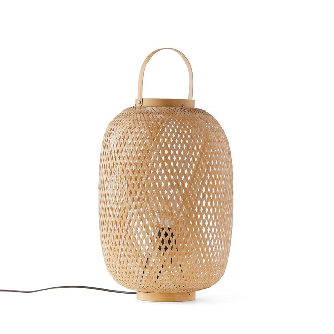 Lampe Katia, Bambusgeflecht, H. 50 cm natur <span itemprop=