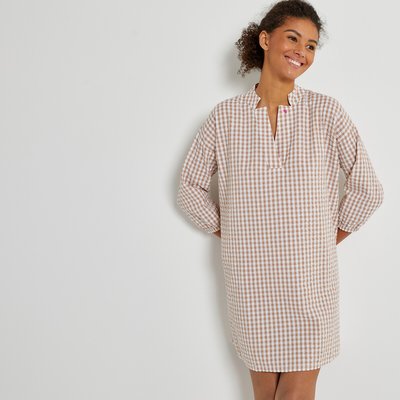 Gingham Print Cotton Nightdress LA REDOUTE COLLECTIONS