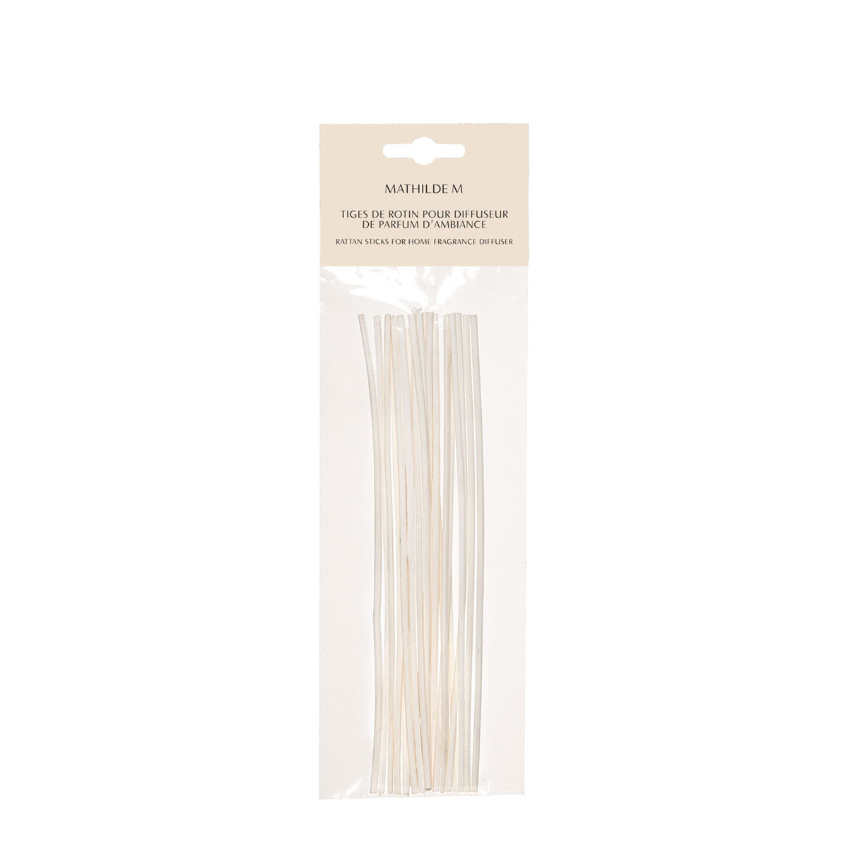 Sachet de 14 tiges de rotin blanchi 18 cm, MATHILDE M
