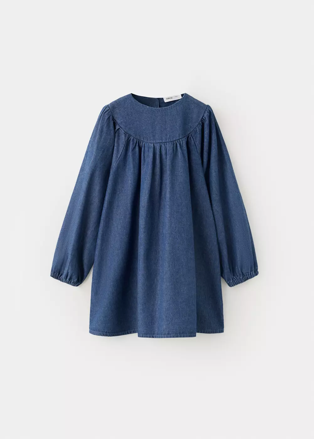 Robe en denim froncée, MANGO BABY