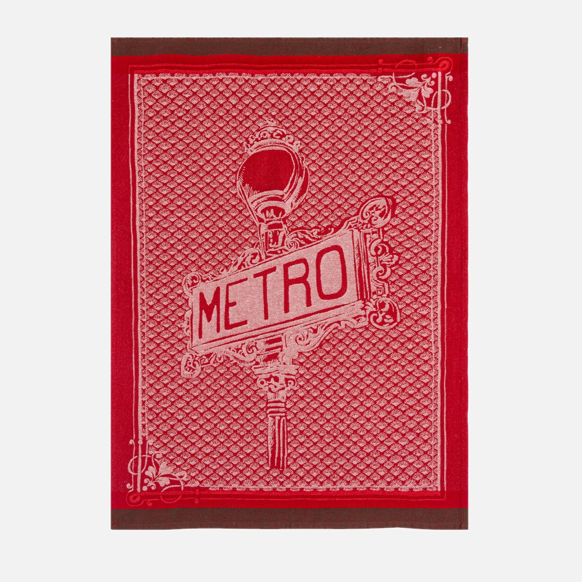 Torchon jacquard en coton PANNEAU MÉTRO, COUCKE
