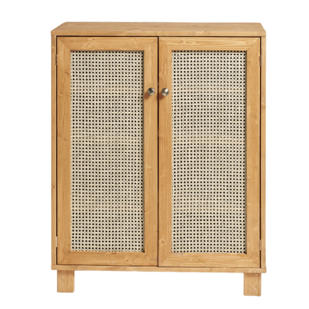 Meuble à chaussures bois et rotin naturel 80 cm - HAYDÉ, HANNUN