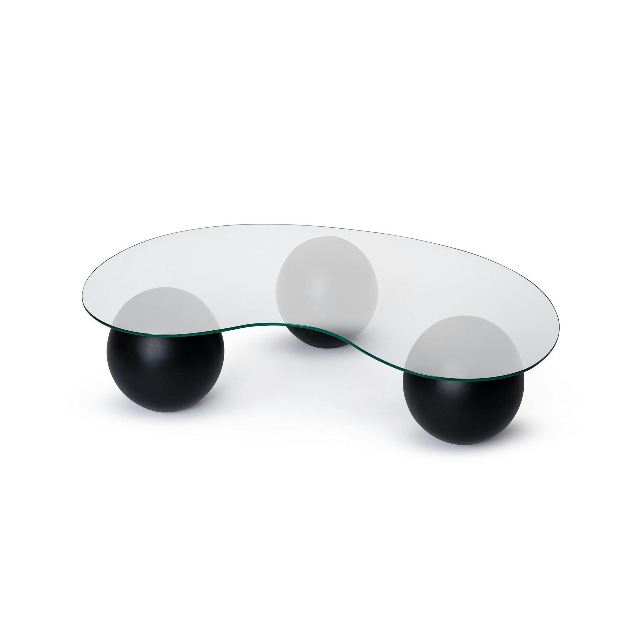 Table basse verre forme haricot pieds boules KOCHI, PIER IMPORT