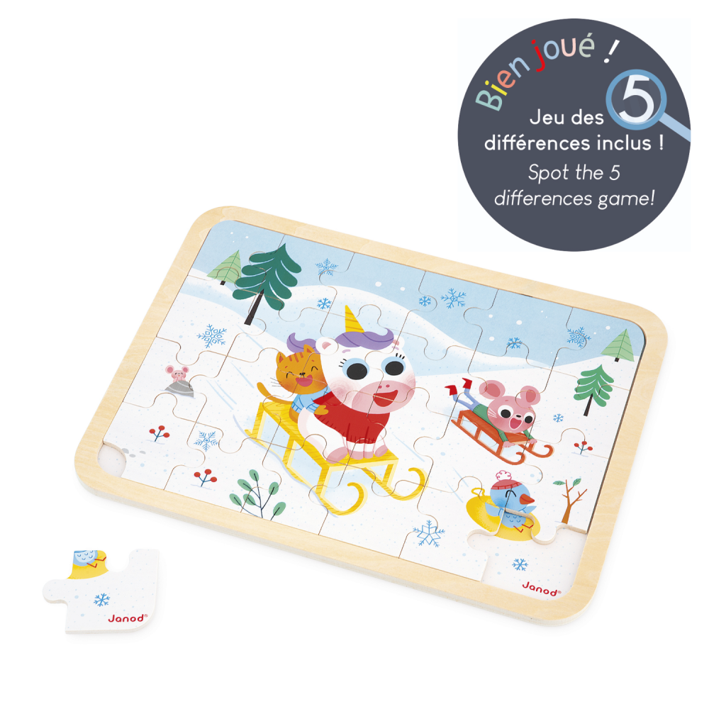 Puzzle En Bois 24 Pièces A La Ferme, JANOD