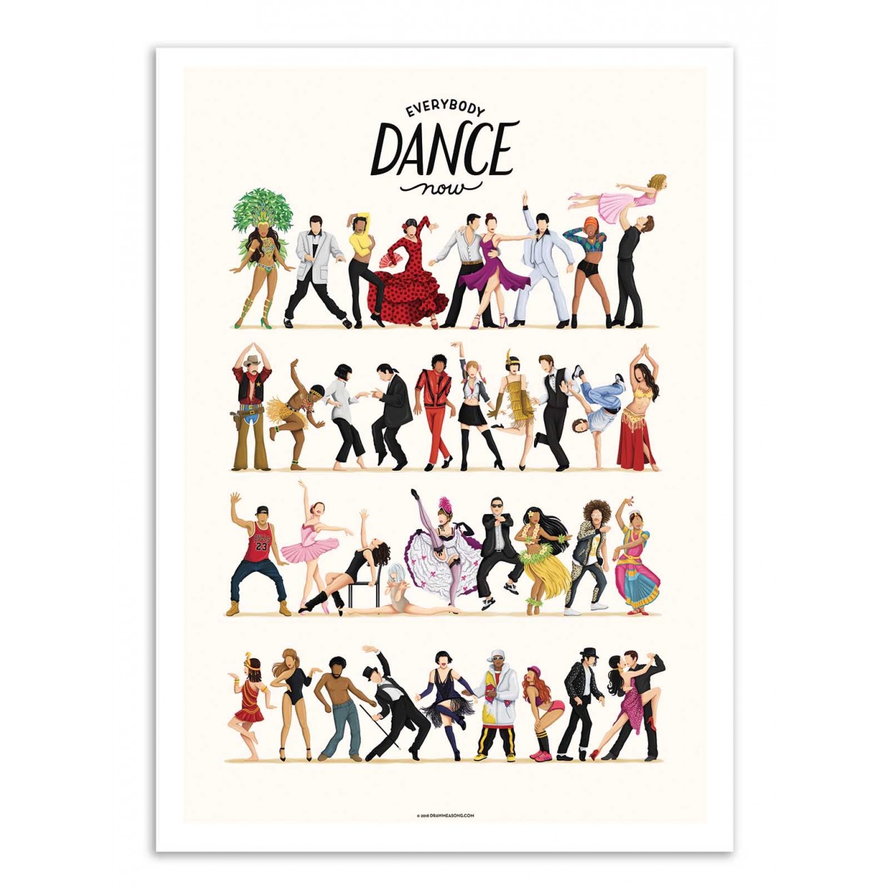 Affiche d'art - Everybody Dance now - Nour Tohme, WALL EDITIONS