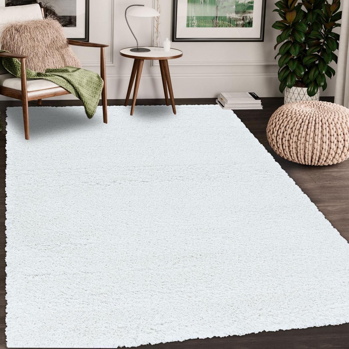 Tapis shaggy noir et blanc La Redoute