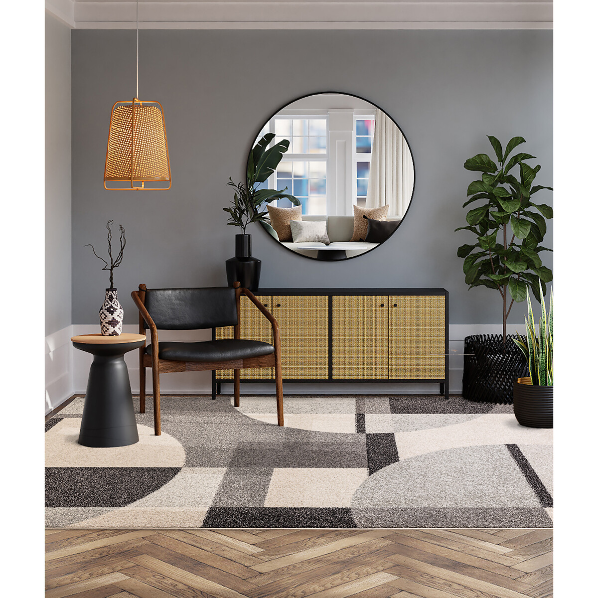 Art Deco Flatweave Rug, SO'HOME