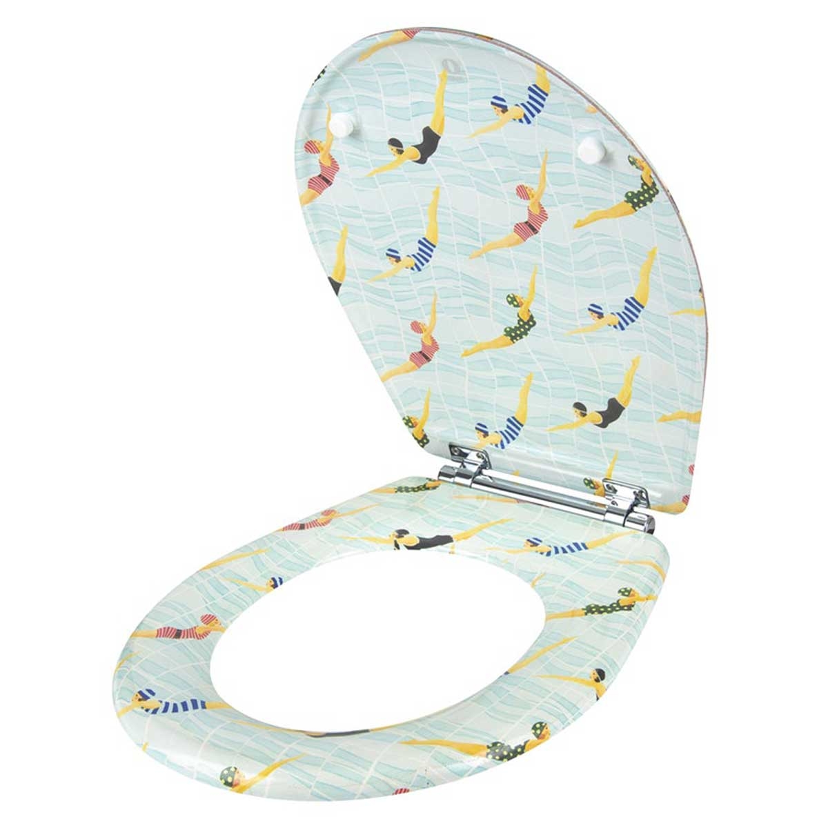 Abattant OLFA wood slim double déclipsable "Les Nageuses", HOME MAISON