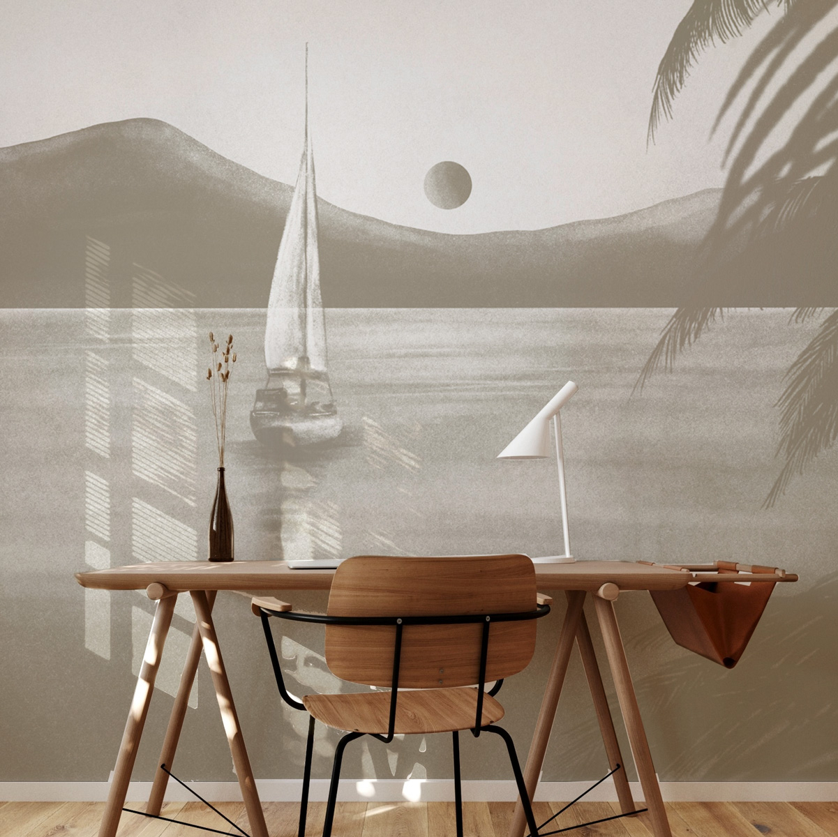 Papier peint panoramique Prendre le large 2, Vert 170 x 250cm, ACTE DECO