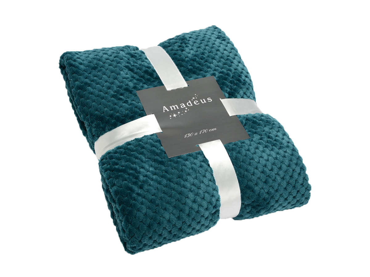 Plaid Amadeus Damier Vert Olive - 130x170 Cm - Doux Et Chaleureux - 100% Polyester - Facile D'entretien - 10