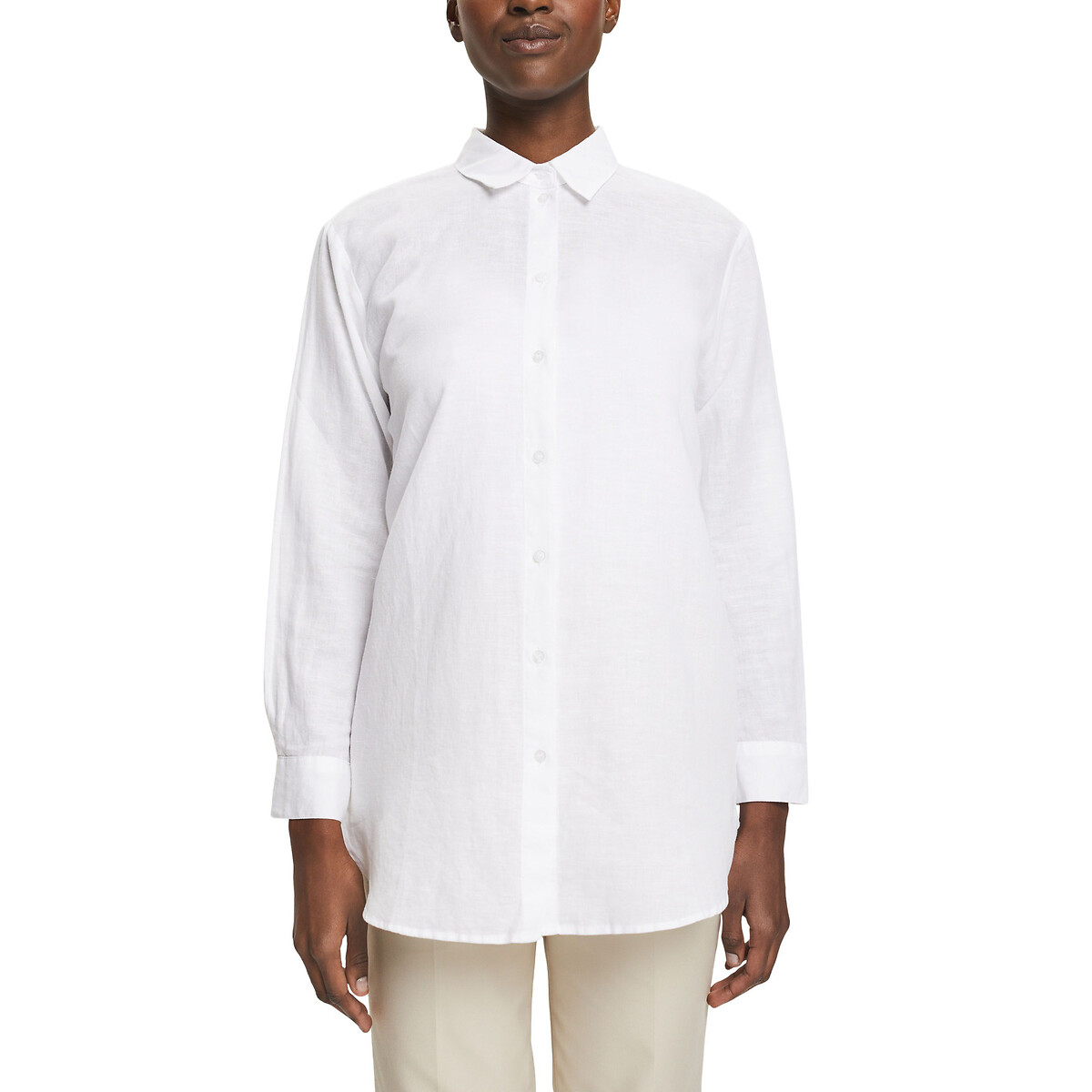 Linen/cotton shirt in regular fit Esprit | La Redoute