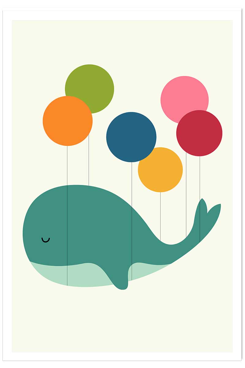 Affiche  baleine ballon, HEXOA