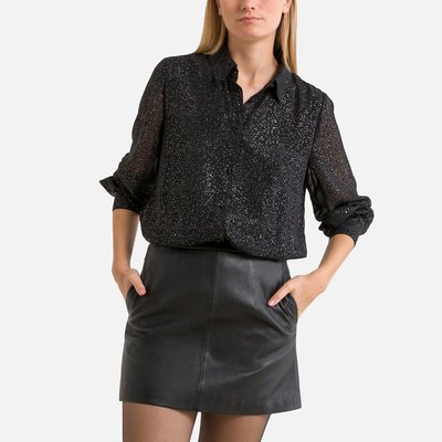 Shiny Shirt with Pleated Back PIECES