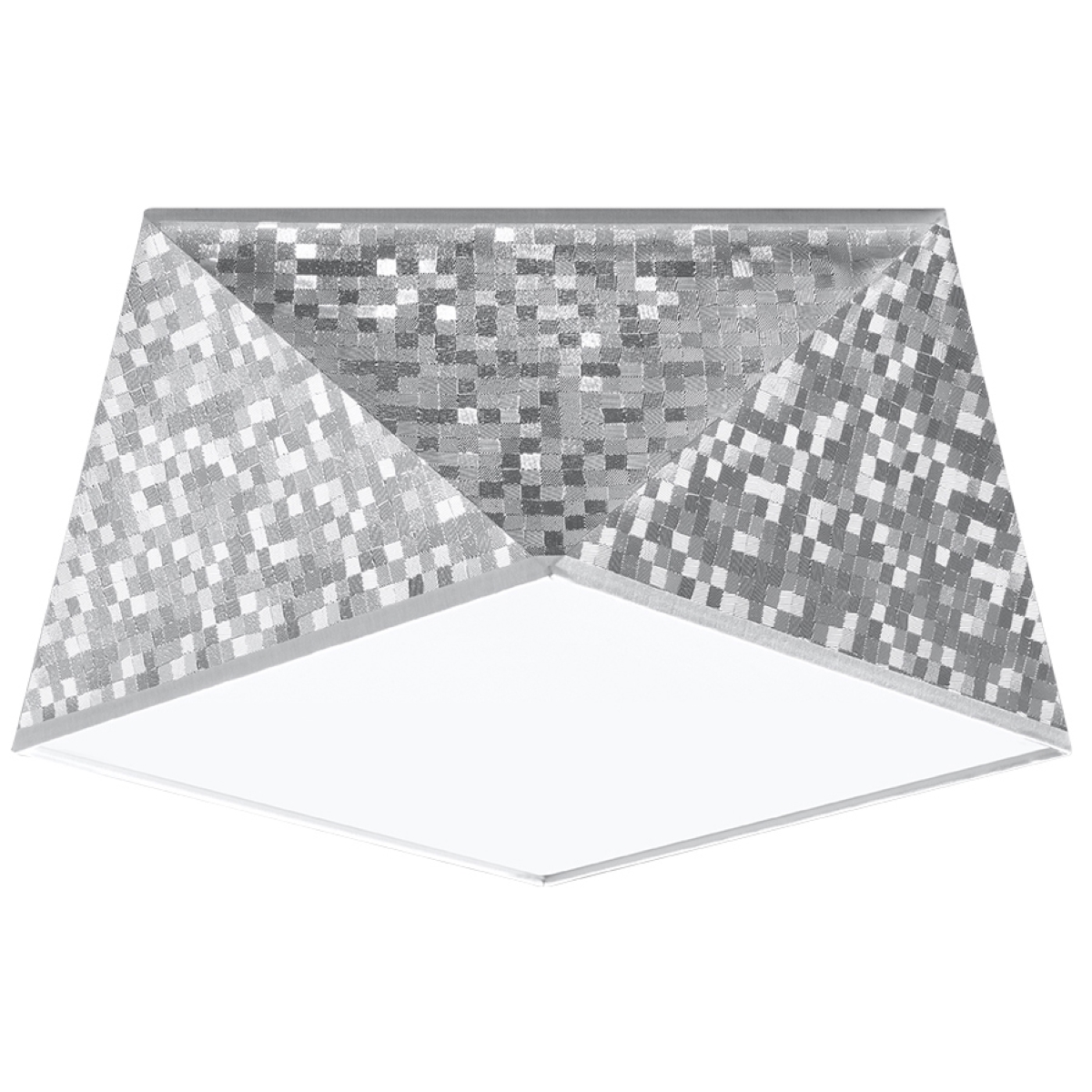 Plafonnier PVC Argent E27 1 Hexa, EDEN