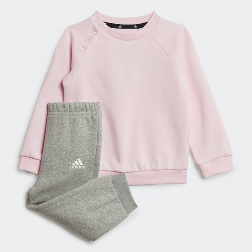 Conjunto de 2 piezas sudadera y pantalón chándal rosa + gris Adidas Performance | La Redoute