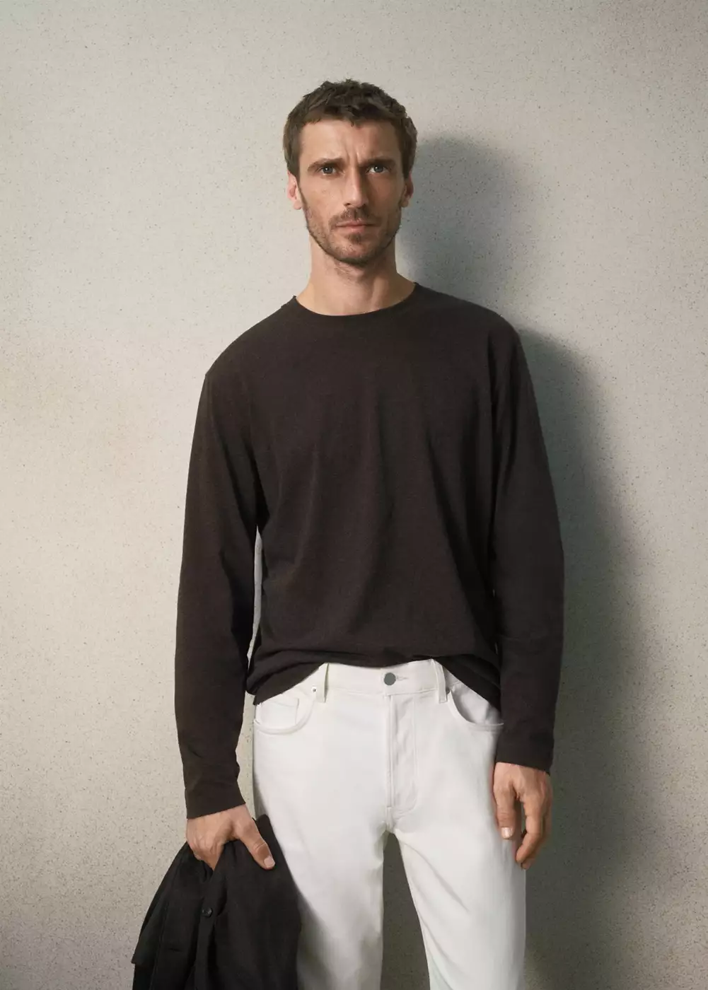 T-shirt coton mélangé cachemire regular fit, MANGO MAN