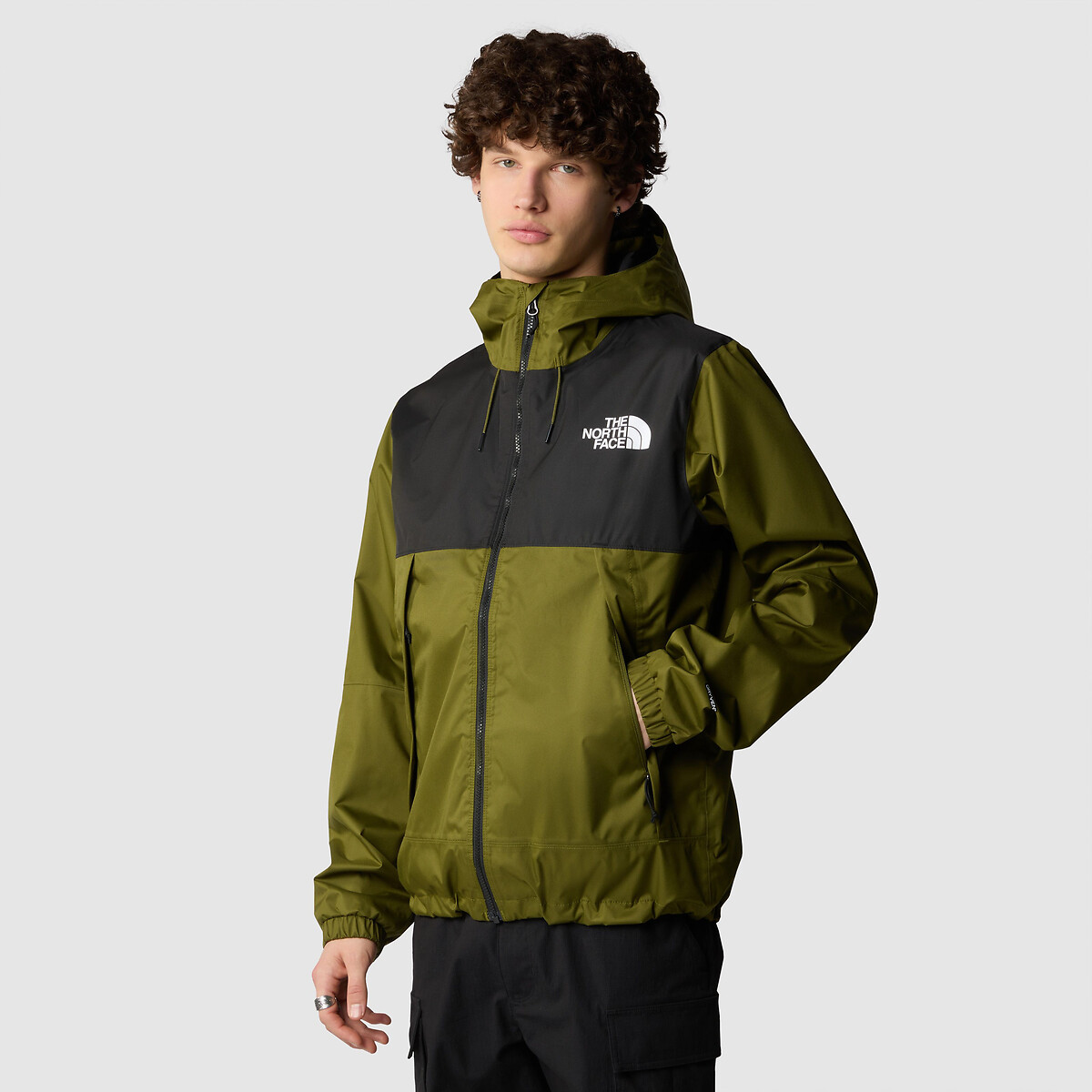 Image of Mountain Q Hooded Windbreaker with Logo Print