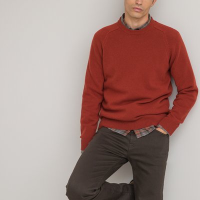 Пуловер с круглым вырезом из 100% шерсти ягненка LA REDOUTE COLLECTIONS