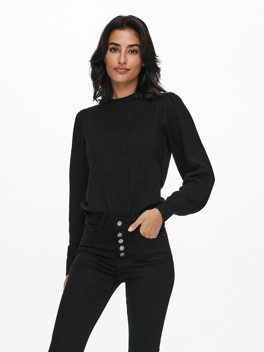 Pull en fine maille, col cheminée, JDY