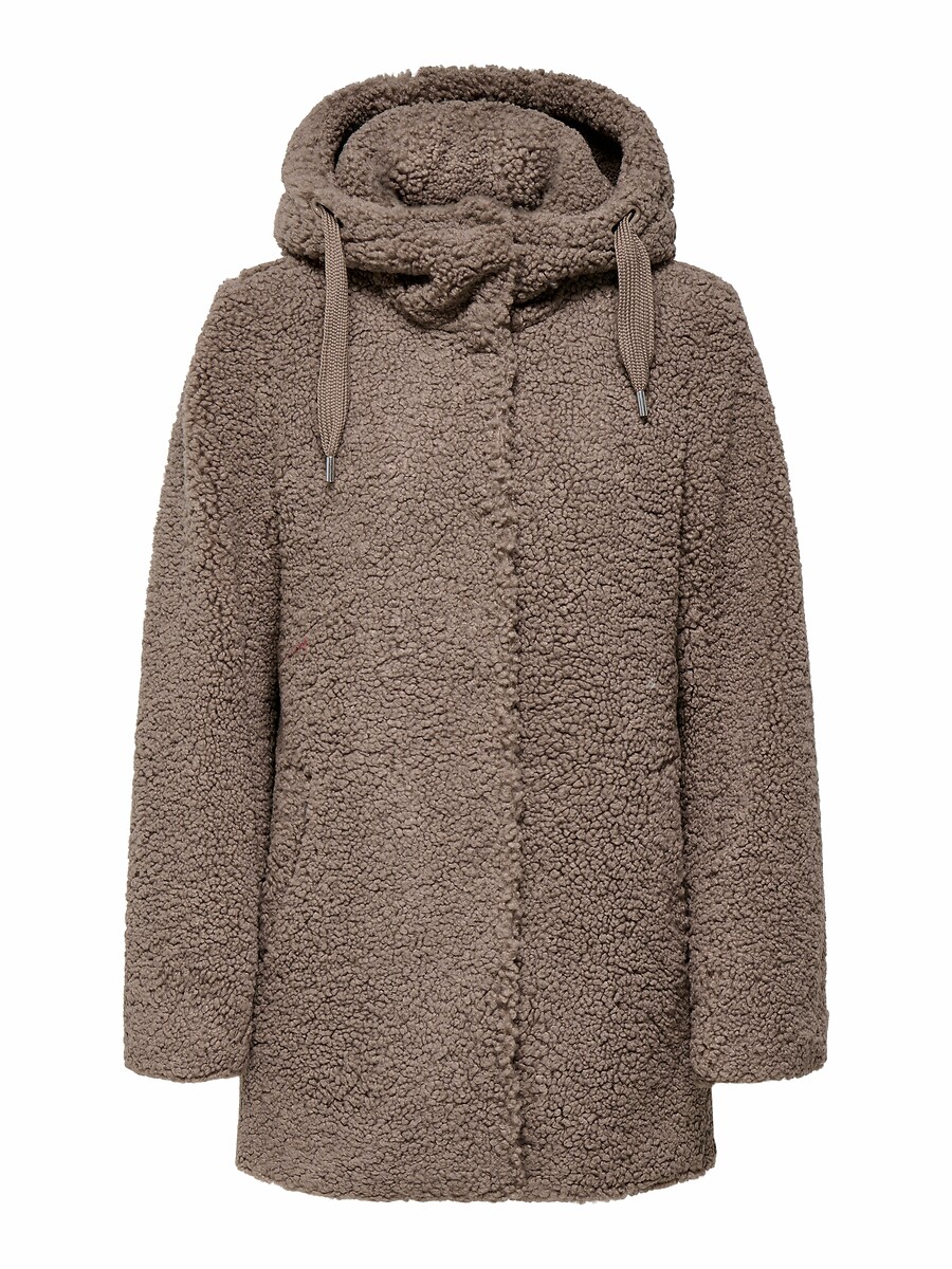 Sherpa Mid-Length Coat with Hood, ONLY