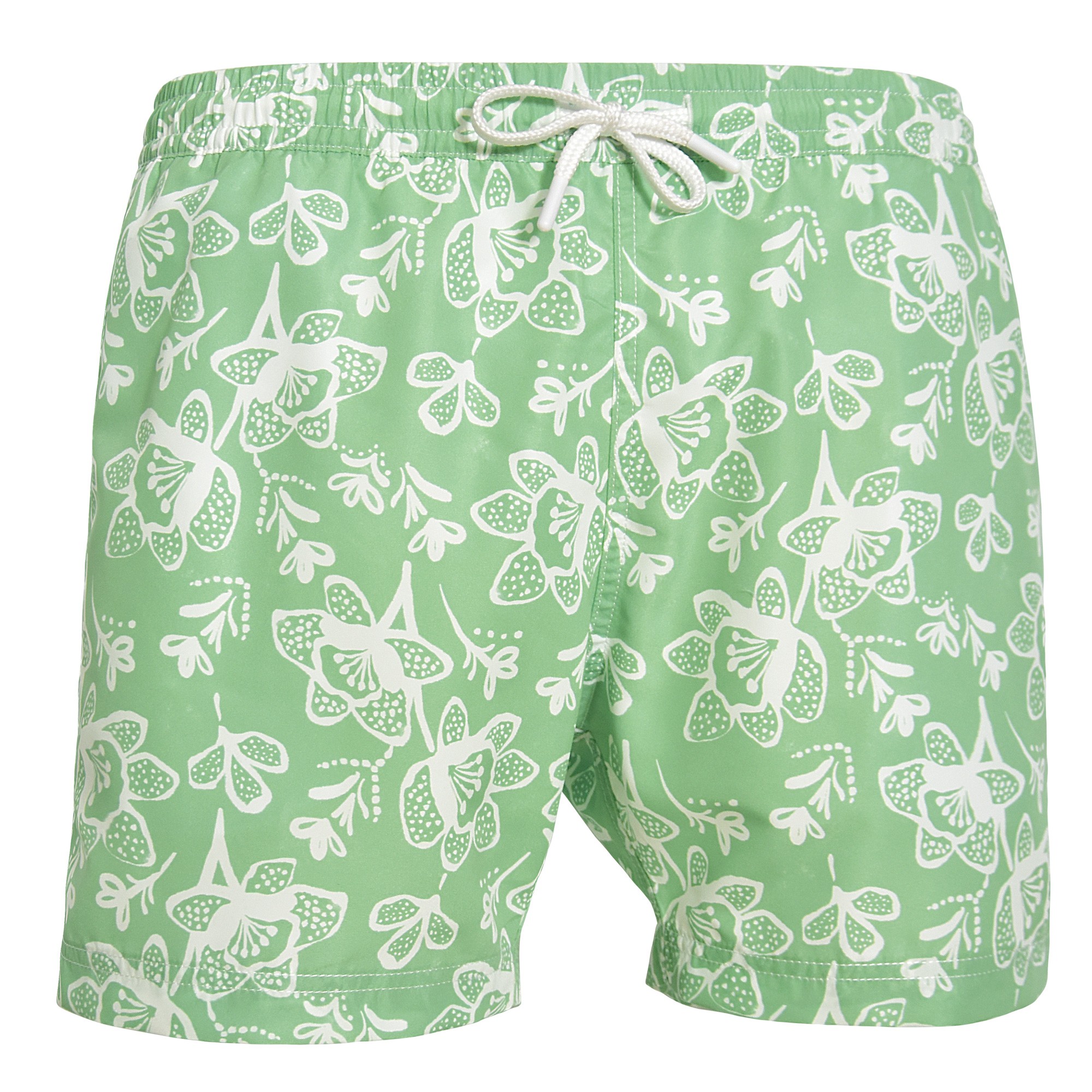 Short de bain MONTAUK 2509 White flowers, LES LOULOUS DE LA PLAGE