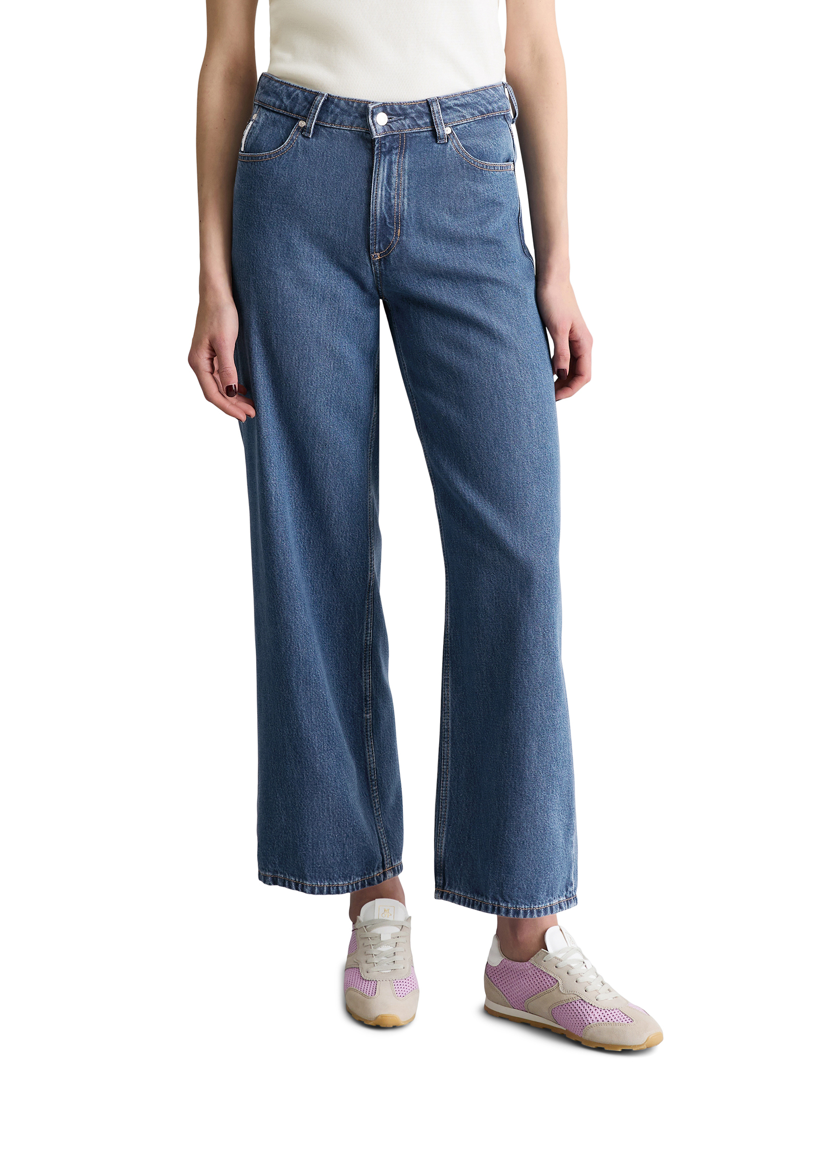 Jeans modèle Tomma wide cropped en mélange de lyocell sans stretch, MARC O’POLO DENIM