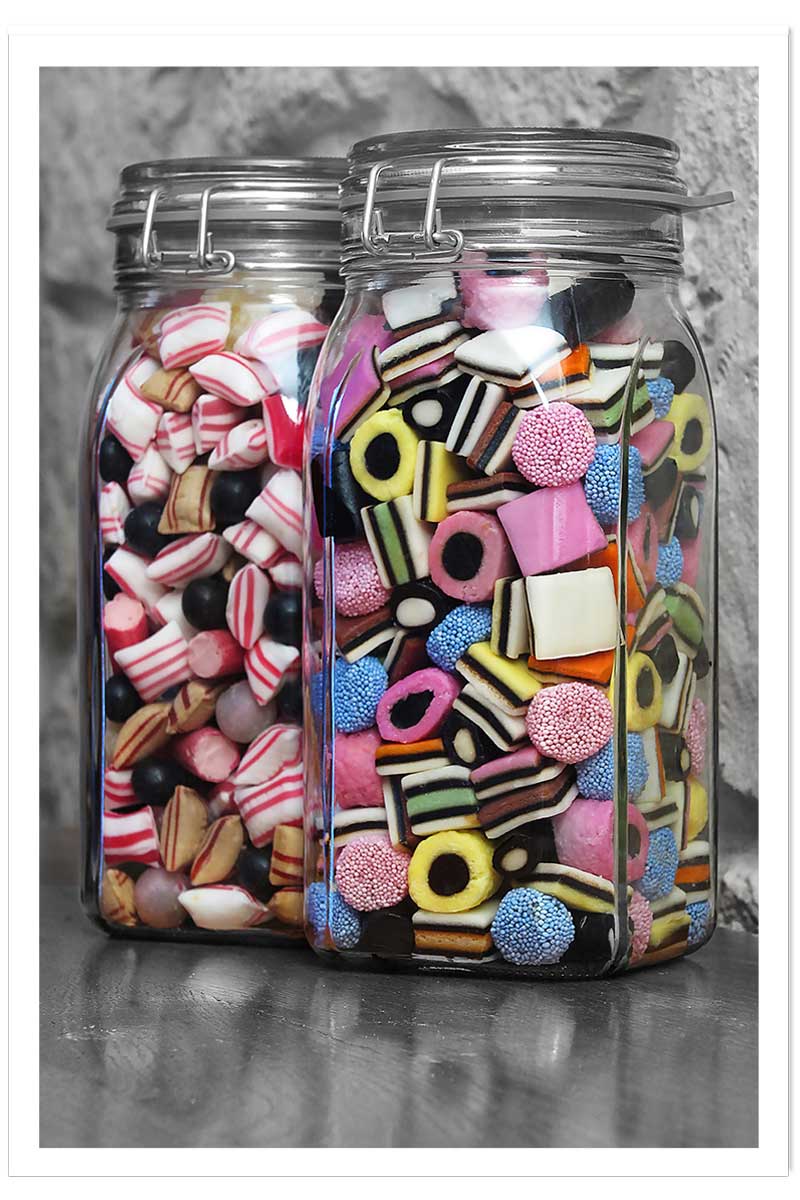 Affiche bonbons arlequins et roudoudous, HEXOA